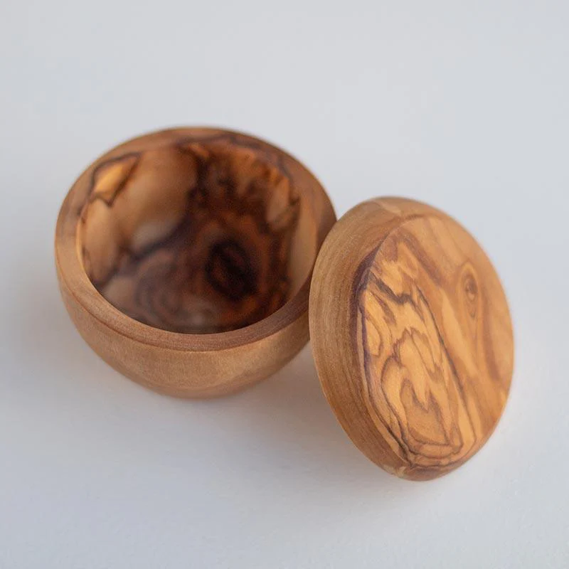Naturally Med Olive Wood Salt Pot - Image 4