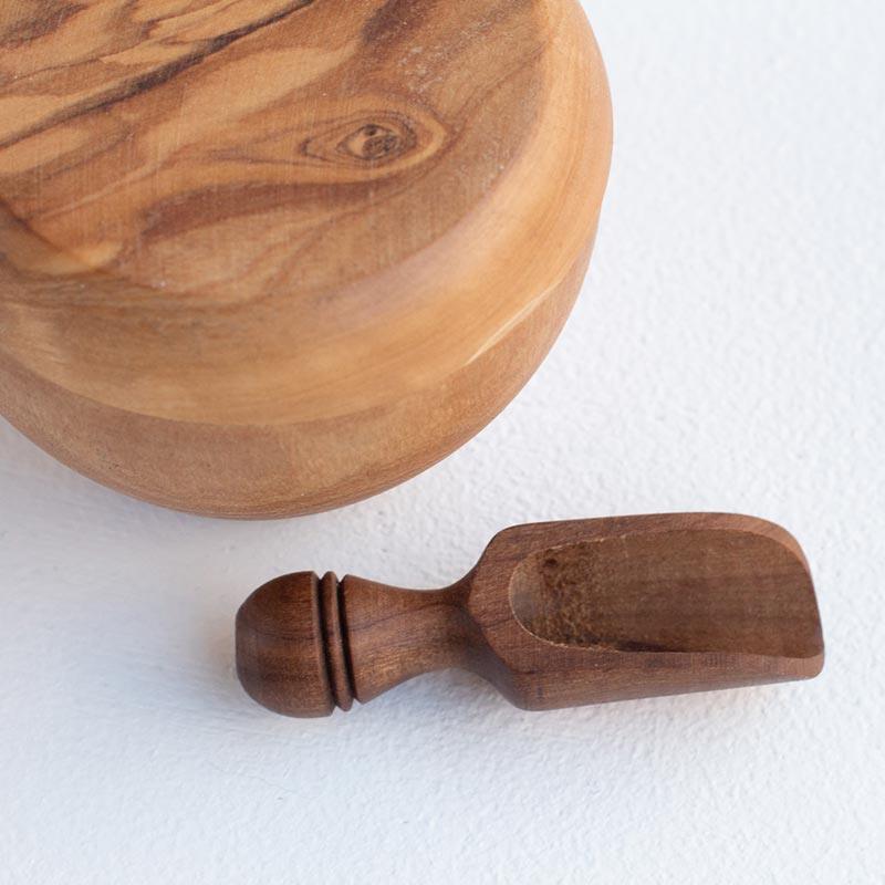 Naturally Med Olive Wood Salt Pot - Image 6