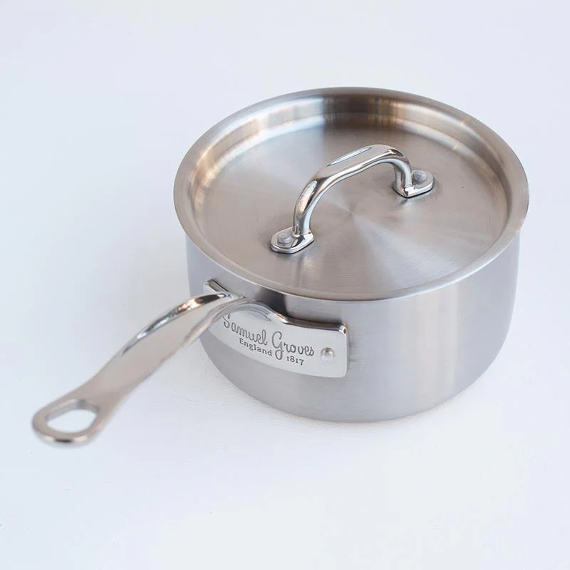 Samuel Groves Stainless Steel Brushed Triply Saucepan - Image 3